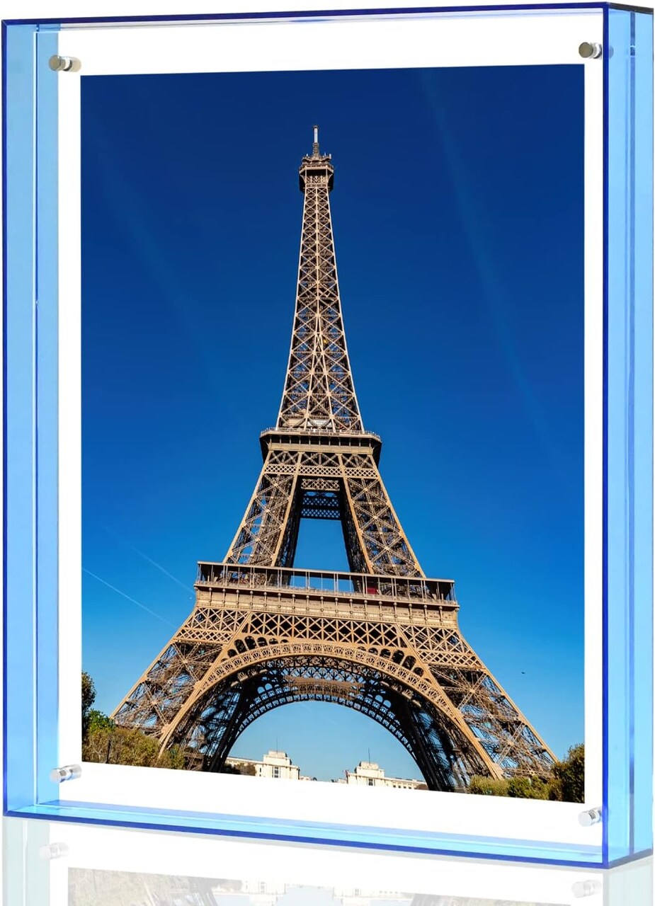 10x12 Picture Frames,Stunning Color Acrylic Photo Frame,Use as 10x12, 10x10, 9X12, 8.5x11, 8x10 Picture Frame and Acrylic Decorative Tray, Blue, 1Pack